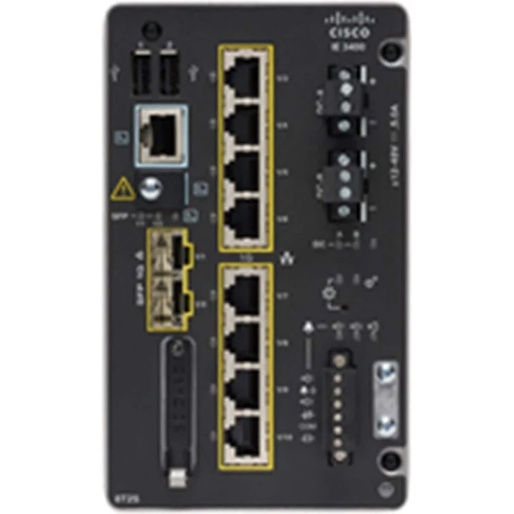 Cisco Catalyst IE3400 Rugged Series - Ne (10 Ports), Schwarz - Managed Switch, DIN-Schiene montierbar, DC power