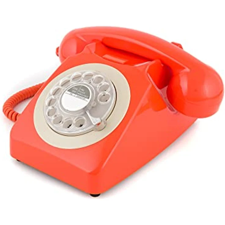 GPO 746ROTARYORA Retro Telefon mit Wählscheibe im 70er Jahre Design - Orange – Bild 7