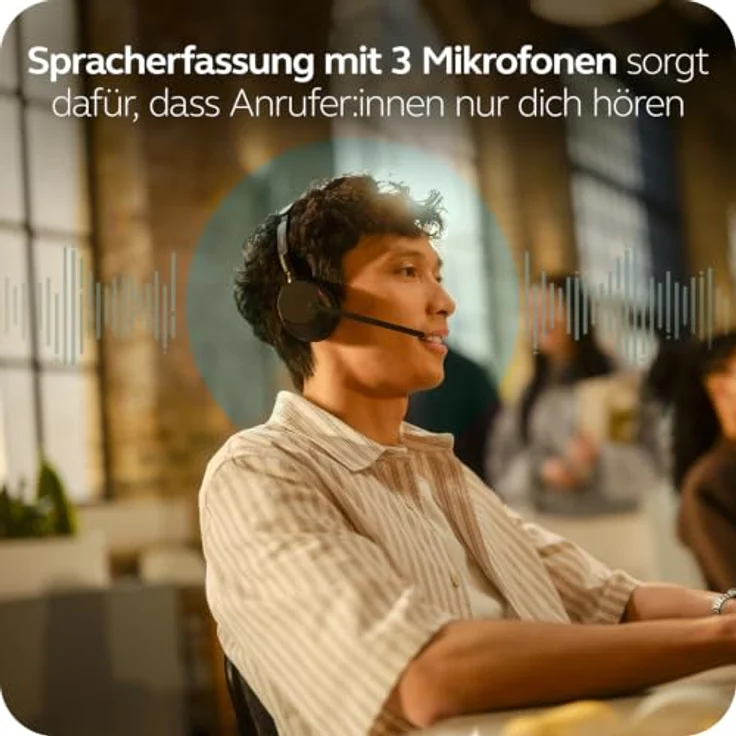 Jabra Evolve3 65 Stereo, LINK 390a, UC On Ear Headset mit Bluetooth®, adaptiver Geräuschunterdrückung, Schwarz – Bild 3