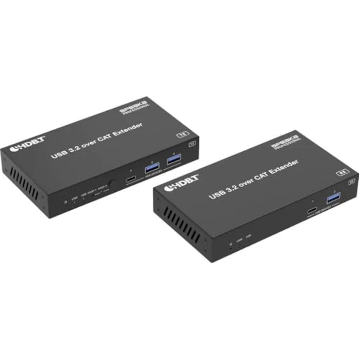 SpeaKa Professional SP-USBE-830, 7+2 Port KVM-Extender über PC steuerbar, KVM Switch, Schwarz – Bild 1