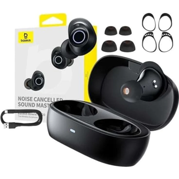 Baseus Earphones TWS Bowie MA20, ANC (black) (ANC, Kabellos), Kopfhörer mit Geräuschunterdrückung bis zu -48 dB – Bild 4