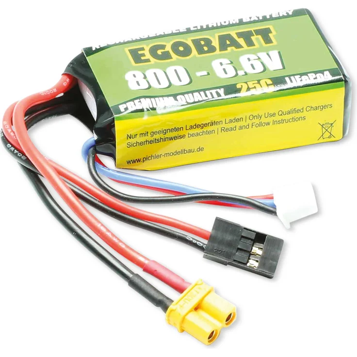 Pichler LiFe Akku EGOBATT 800, 6.6V (25C) für R/C Modellsport, kompakt und hochbelastbar