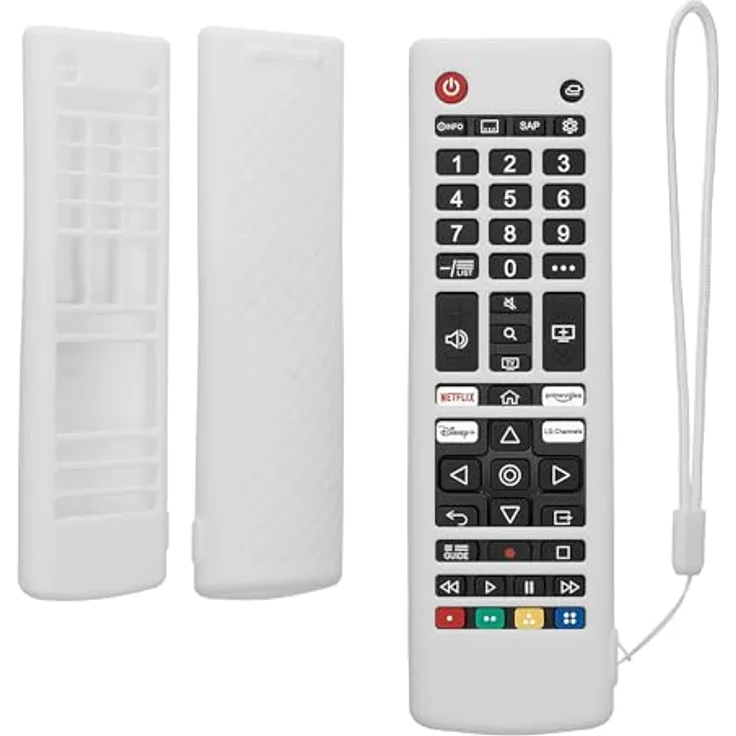 kwmobile Hülle für Fernbedienung kompatibel mit LG Smart TV AKB - Silikon Case in Weiß, rutschfest und reißfest