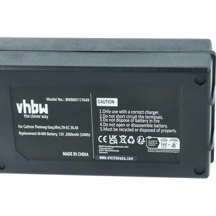 vhbw 2X Akku für Cattron Theimeg BT923-00075, 2000 mAh, 12 V NiMH, wiederaufladbar, schwarz – Bild 5