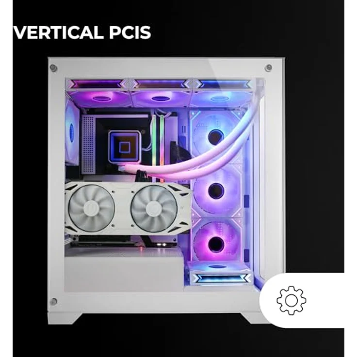 MARSGAMING MC-XP, Custom E-ATX Gehäuse, Full Liquid Cooling Support, XXL Gaming Tower, USB 3.0, Weiß – Bild 5