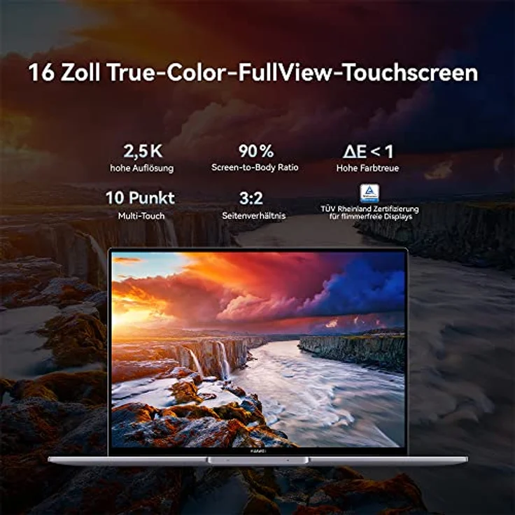 HUAWEI MateBook 16s (53013SCX) 2023 | 16" 2.5 K True-Colour-Touchscreen | 13. Generation Intel Core i9 Prozessor | 16 GB RAM | 1 TB SSD | Windows 11 | TÜV Rheinland zertifizierte Farbgenauigkeit | Space Gray – Bild 3
