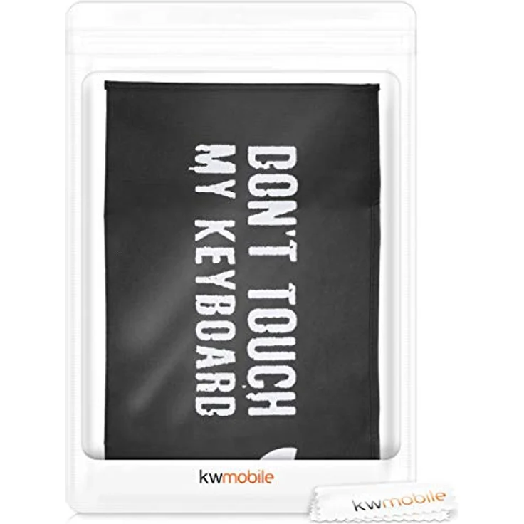 kwmobile Hülle kompatibel mit Apple Magic Keyboard - PC Tastatur Schutzhülle - Keyboard Staub Cover Case Don't Touch My Keyboard Weiß Schwarz – Bild 7