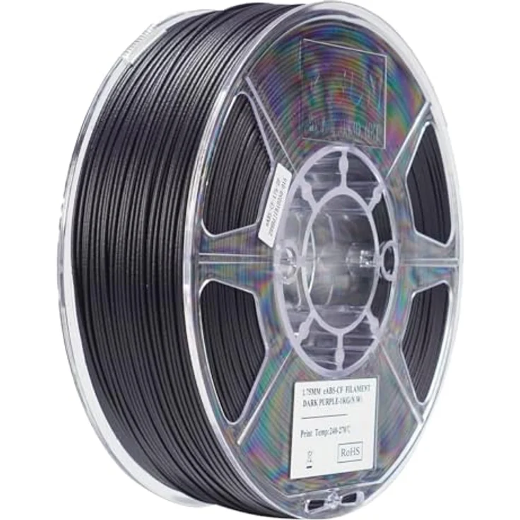 eSUN ABS-CF Carbon Fiber Filled ABS Filament 1.75mm, 1KG Spule für FDM 3D Drucker, hohe Beständigkeit, dunkle violette Farbe – Bild 1