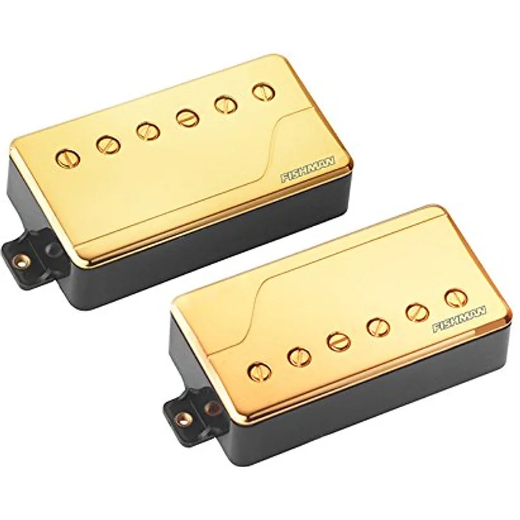 Fishman Fluence Classic HB Set GD, Aktives Humbucker Tonabnehmer Set für E-Gitarre mit 3 Voicings, Gold Kappenfarbe