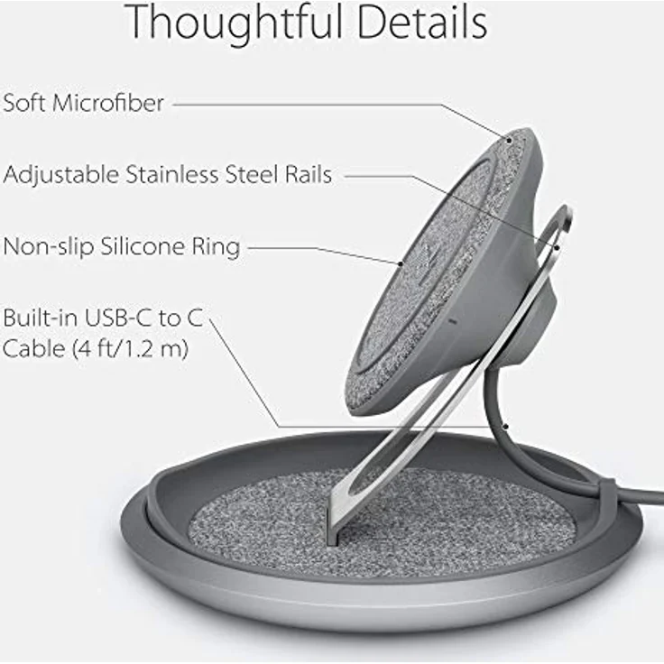 Moshi Lounge Q Indoor (15 W), Wireless Charger, Grau – Bild 6