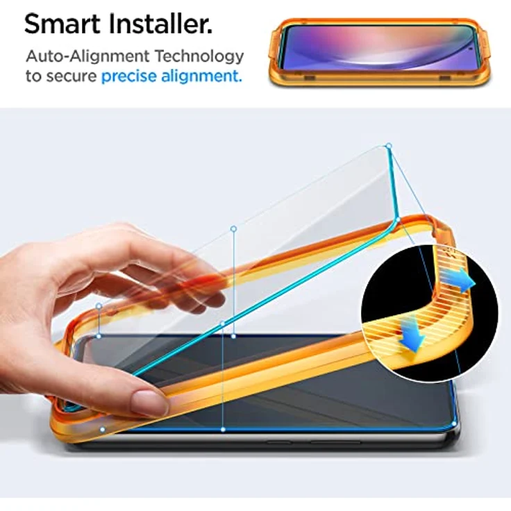 Spigen AlignMaster Schutzfolie für Samsung Galaxy A54 5G, 2 Stück, Kratzfest, 9H Härte, transparent – Bild 3
