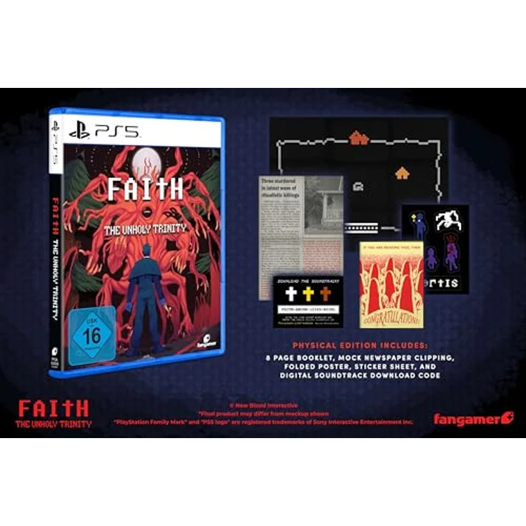 Fangamer FAITH: The Unholy Trinity - PS5, physische Edition mit 8-seitigem Booklet, Poster, Stickern und Download-Code für den digitalen Soundtrack – Bild 2