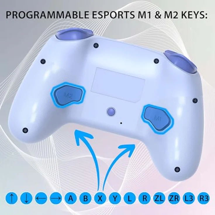 Subsonic LED Sweetie Blue, Wireless Controller für Nintendo Switch mit programmierbaren LEDs und Turbo-Funktion – Bild 2