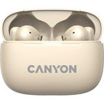 CANYON Bluetooth Headset TWS-10 beige, Aktive Geräuschunterdrückung, 4 Mikrofone, Sprachassistent