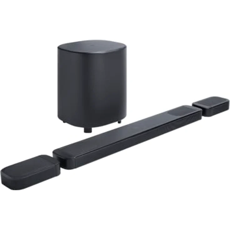 JBL Bar 1000 MK2, 7.1.4-Kanal Bluetooth Soundbar mit abnehmbaren Lautsprechern, 10" Subwoofer, Dolby Atmos, DTS:X, HDMI eARC, Wi-Fi, PureVoice 2.0 und MultiBeam 3.0, Schwarz – Bild 4