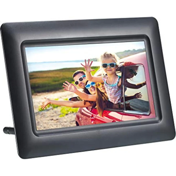 AgfaPhoto Foto Realiview APF700 – Digitaler Bilderrahmen 7 Zoll (LED 1024 x 600, Fotoanzeige, Uhr, Kalender, programmierbar) schwarz – Bild 2