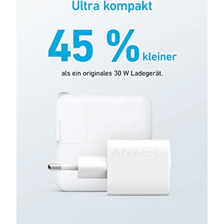 Anker USB C 323 Ladegerät (33 W), Kompakt, 2 Anschlüsse für iPhone 15 / 15 Plus / 15 Pro / 15 Pro Max / 14 / 13, Pixel, Galaxy, iPad / iPad Mini - Weiß – Bild 5
