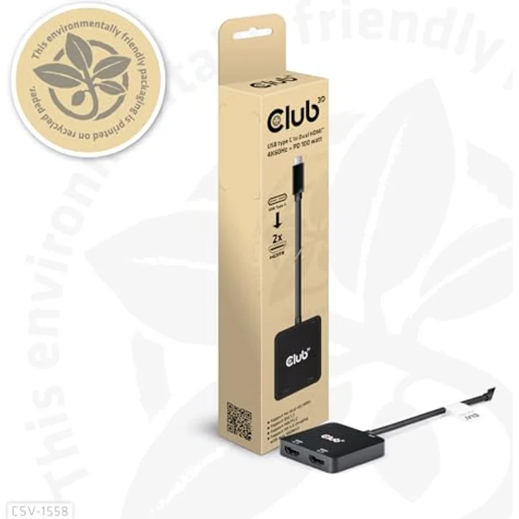 Club3D CSV-1558 USB Typ-C zu Dual HDMI™ 4K60Hz + PD 100 Watt – Bild 4