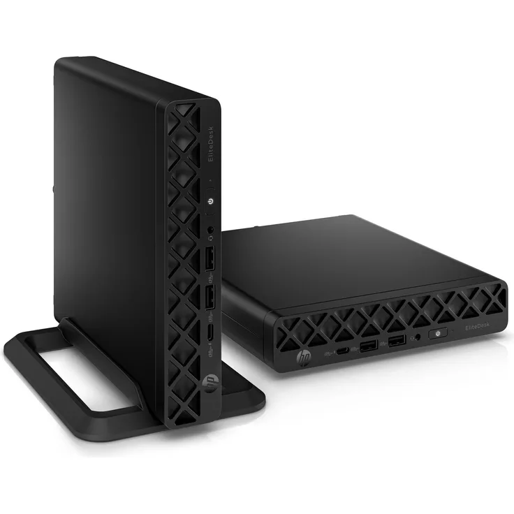 HP EliteDesk 8 Mini G1a, Mini-PC mit AMD Ryzen 3 210, 16 GB RAM, 512 GB SSD, Radeon 740M, Schwarz