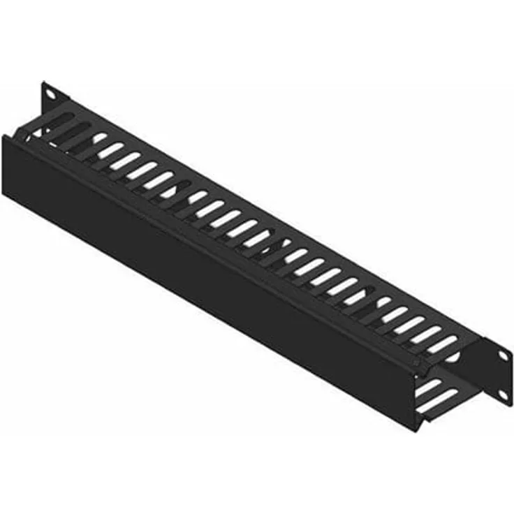 Lanview by Logon Rack Kabelmanagement Panel mit Sliding Cover, 1U, Schwarz, RAL 9005