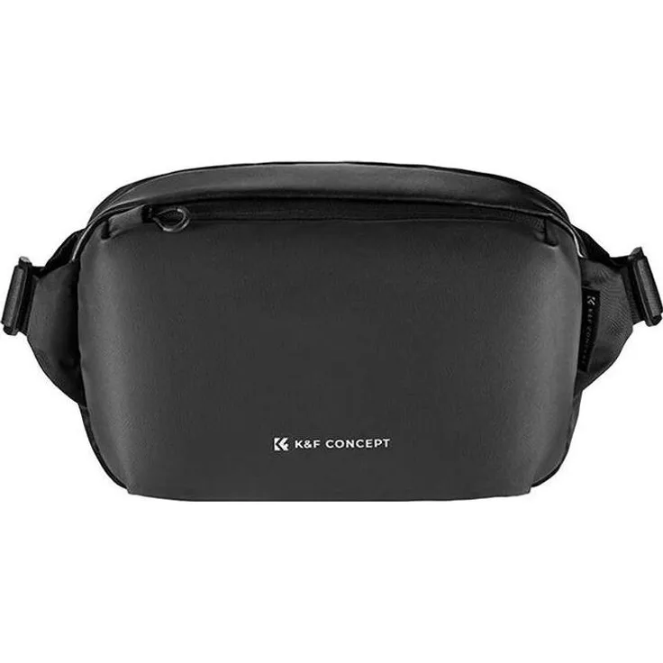 K&F Concept Alpha Sling Fototasche, 10 l, schwarz, wasserabweisend, verstellbare Riemen, Doppelreißverschluss