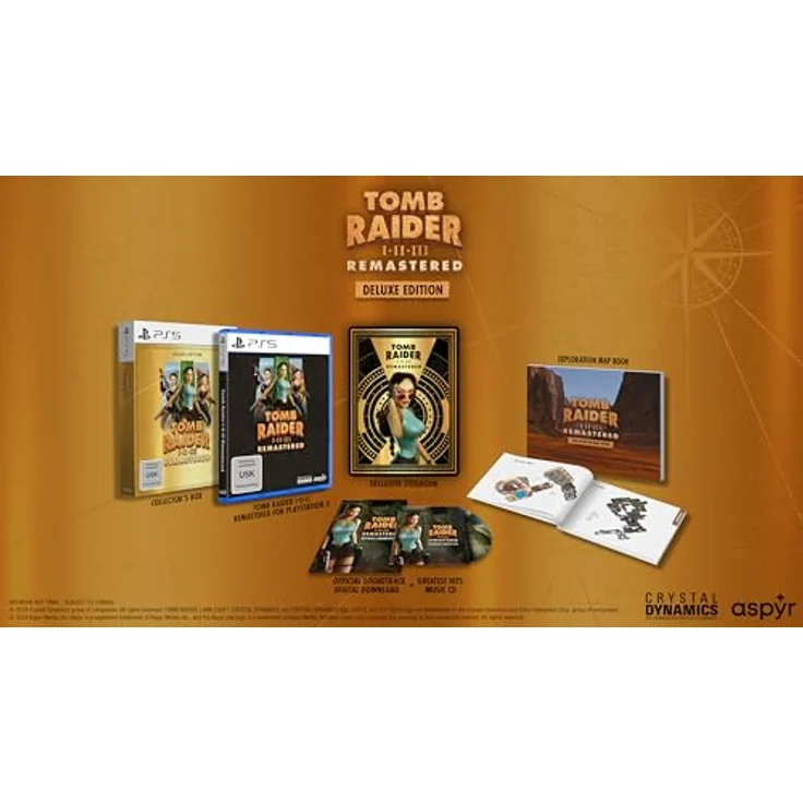 Aspyr Tomb Raider 1-3 Remastered Starring Lara Croft Deluxe Edition - PS5, Steelbook, Erkundungskartenbuch, Soundtrack + Musik-CD – Bild 2