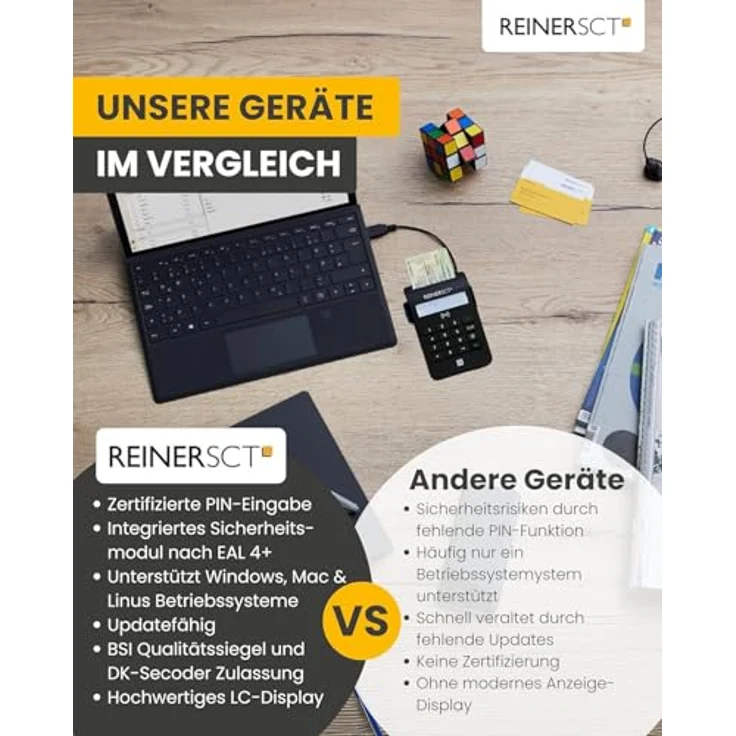 REINER SCT cyberJack RFID Komfort USB-C Chipkarten-Leser, Sicherheitsklasse 3 mit beleuchtetem LC-Display, multi-applikationsfähig für Online-Banking und eIDAS-Unterstützung – Bild 6