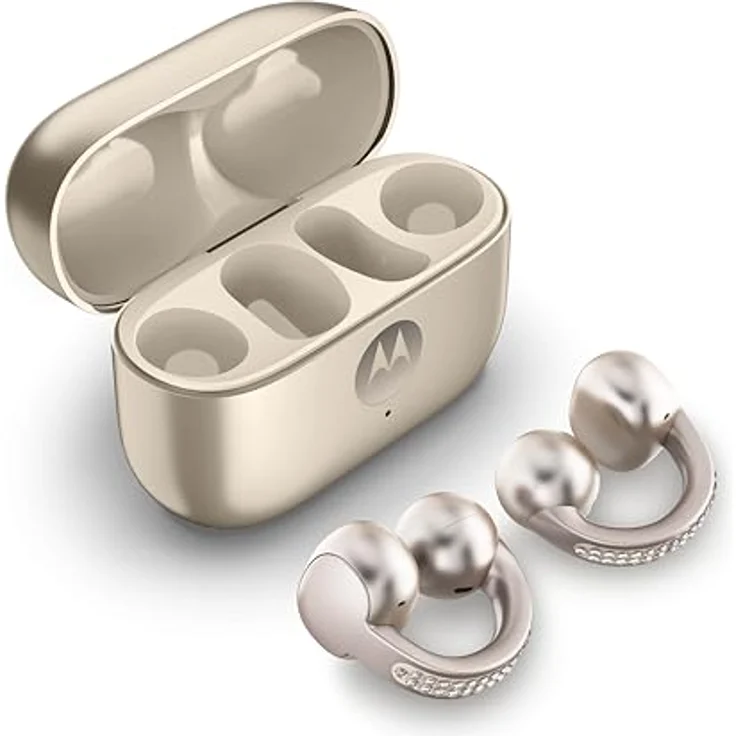 Motorola Moto Buds Loop - Kabellose Kopfhörer mit ANC, 8 Stunden Akkulaufzeit, in Bronze mit Swarovski-Kristallen – Bild 10
