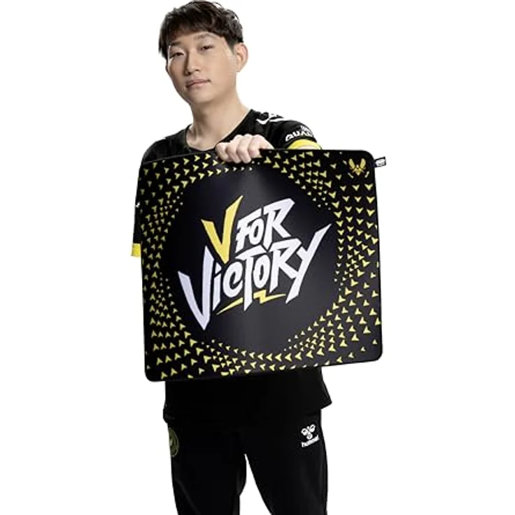 CHERRY XTRFY GP5, Gaming-Mauspad aus Stoff L (460 x 400 x 4 mm), Glattes Speed-Pad mit vernähten Kanten, rutschfest und waschbar, Vitality Black – Bild 5