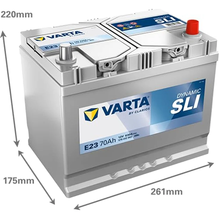 VARTA E23 Blue Dynamic 70Ah 630A Autobatterie, wartungsfrei für PKW, Schaltung 0 – Bild 3