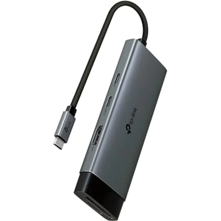 TP-Link UH7020C USB C Hub PD100W, 4K 60Hz HDMI, 1× USB C, 2× USB A, SD- und microSD-Karten bis zu 200 MB/s, in Schwarz – Bild 1