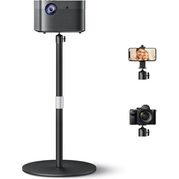 LuxusKollektion Beamer-Standfuß Höhenverstellbar 30-47 cm mit 1/4-Zoll-Schraube und 360°-Rotation, stabil und platzsparend