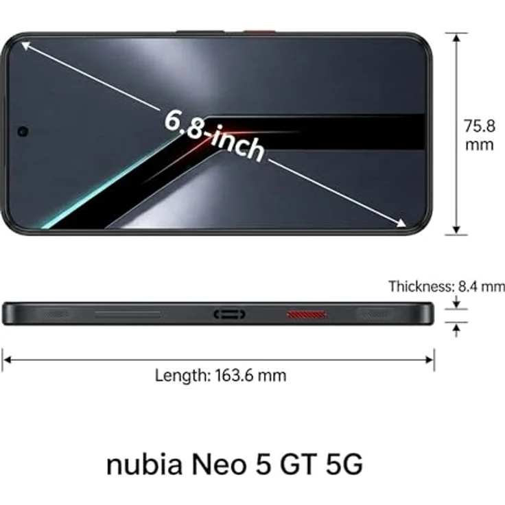 NUBIA NEO 5 GT, Smartphone mit 256 GB Speicher, Schwarz, Dual SIM – Bild 10