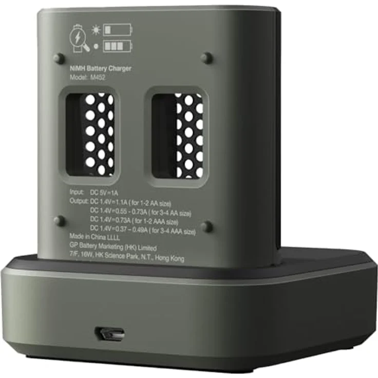 GP RECYKO USB Ladegerät Modell GP M452 inkl. 4X RECYKO AA 2600 mAh Akku & USB Dockingstation, schnelles Laden, intelligentes Design – Bild 5