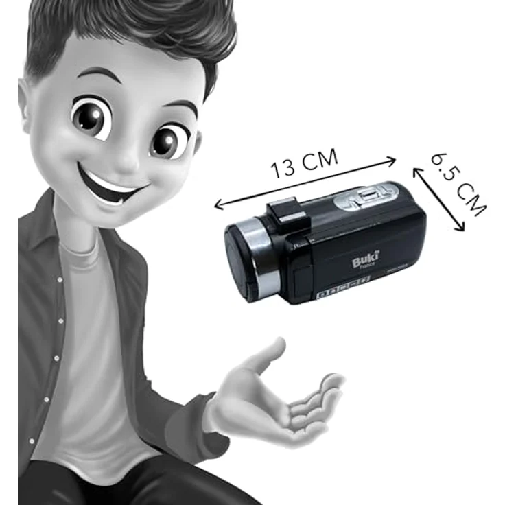 Buki PV09, digitaler Camcorder mit 16-fach Zoom, HD-Farbbildschirm und 16 GB SD-Karte, kompakt und leicht, inkl. Aufhellblitz und Webcam-Funktion – Bild 5