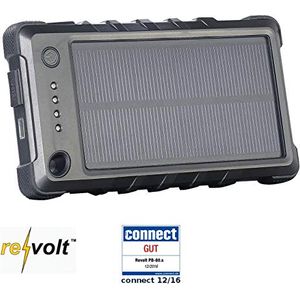 Bild für revolt Solar Powerbank Handy: Wetter- & stoßfeste Solar-Powerbank PB-80.s mit 8.000 mAh, IP65 (USB Solar Powerbank, Powerbank iPhone, Kfz Ladekabel)