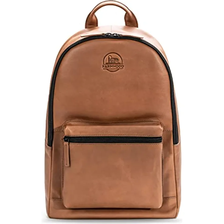 Farmhood Nashville Business-Rucksack, 100% Leder, 44 cm, Laptopfach, braun