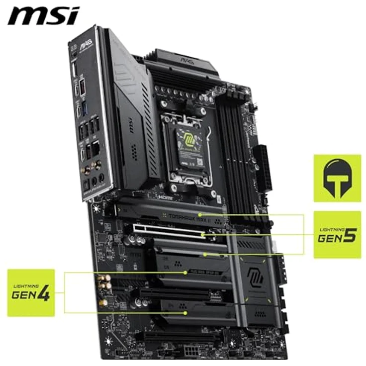 MSI MAG B850 TOMAHAWK MAX WIFI II, Mainboard für AMD AM5 mit DDR5, Wi-Fi 7 und 256 GB RAM-Unterstützung, schwarz – Bild 5