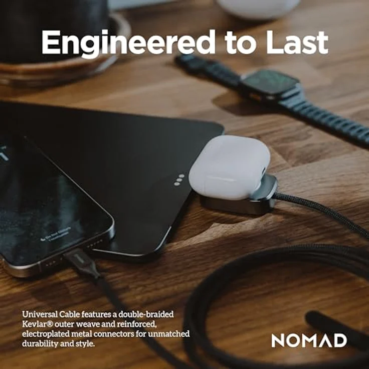 NOMAD Universal-Kabel für Apple Watch, 1,5 m, USB-C, robust mit Kevlar-Ummantelung, integrierter Kabelbinder – Bild 9