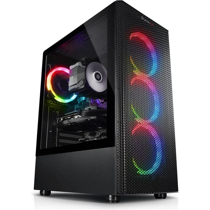 Kiebel Raptor V, Desktop-PC mit AMD Ryzen 7 5700X, Radeon RX 9060 XT, 1000 GB SSD, 32 GB RAM, Schwarz
