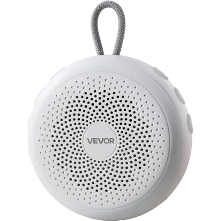 VEVOR HFD-W30, Einschlafhilfe White Noise Machine mit 20 Musiktiteln, 4-in-1 Soundmaschine, automatischem Abschalttimer, sanftem Ringlicht, Speicherfunktion & Kindersicherung
