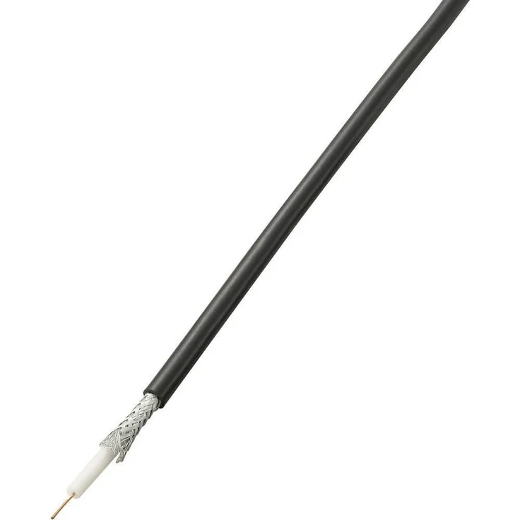 Tru Components RG-Koxialkabel, 100m Antennenkabel mit 52 dB Schirmmass, flexibler Innenleiter und Geflechtschirmung