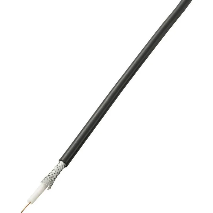 Tru Components RG-Koxialkabel, 100m Antennenkabel mit 52 dB Schirmmass, flexibler Innenleiter und Geflechtschirmung