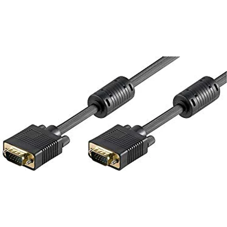 Wentronic Components Handels Goobay - VGA-Kabel - HD-15 (M) - HD-15 (M) - 5,0m - Flügelschrauben - Schwarz (50490) – Bild 2