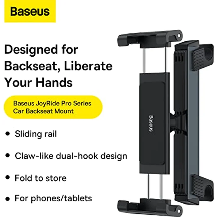 Baseus Car Mount Joyride Pro Backseat Mobile/Tablet Holder, passend für 4,7 bis 12,3 Zoll, Schwarz – Bild 2