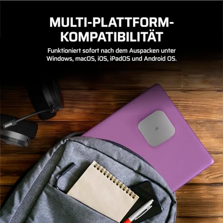 CORSAIR EX300U 1TB Tragbare Externe USB-C SSD, Hochgeschwindigkeitsübertragung bis zu 1.100 MB/s, MagSafe-kompatibel, Universelle Kompatibilität für Windows, macOS, iOS, iPadOS und Android, Grau – Bild 5