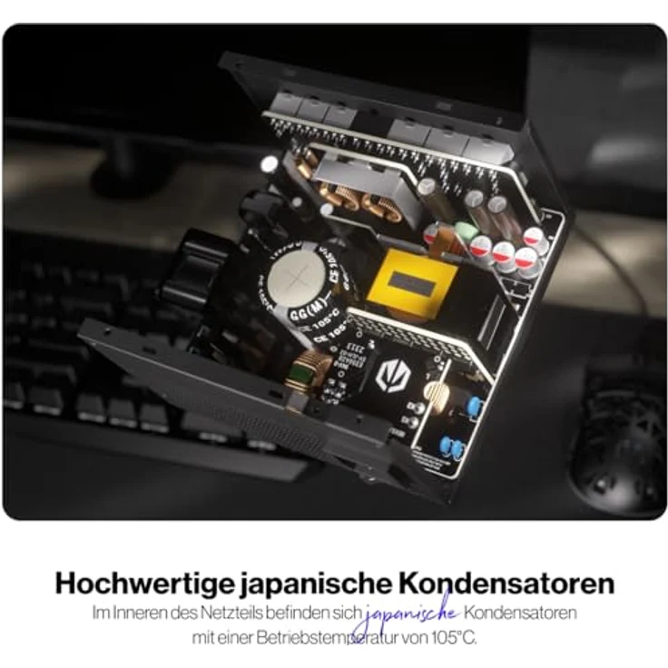 ENDORFY Supremo FM6 Gold 1000W, ATX 3.1 PC Netzteil, 80 Plus® Gold-Zertifizierung, Leiser Betrieb, Fluctus Lüfter mit FDB-Lager, 100% japanische Kondensatoren, Vollmodulares Kabelmanagement – Bild 5