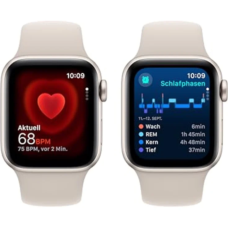 Apple Watch SE GPS (2. Generation), 40 mm, Aluminiumgehäuse Polarstern, Sportarmband Polarstern, S/M. – Bild 4