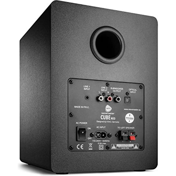 wavemaster CUBE NEO black - Regallautsprecher-System (50 Watt) mit Bluetooth-Streaming, Digitalanschluss und IR-Fernbedienung, Aktiv-Boxen, Nutzung für TV-Tablet-Smartphone, schwarz (66380) Regallautsprecher - 50 Watt - schwarz – Bild 2