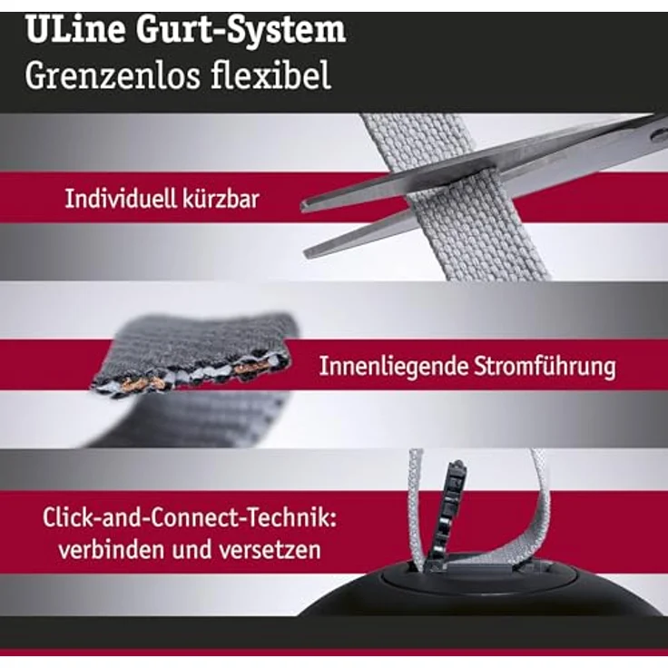 Paulmann ULine Gurt Basisset 10m, max. 150W, Schwarz, flexible Lichtgestaltung für individuelle Lichtkonzepte – Bild 2